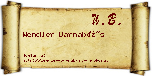 Wendler Barnabás névjegykártya