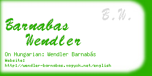 barnabas wendler business card