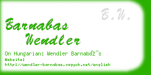 barnabas wendler business card